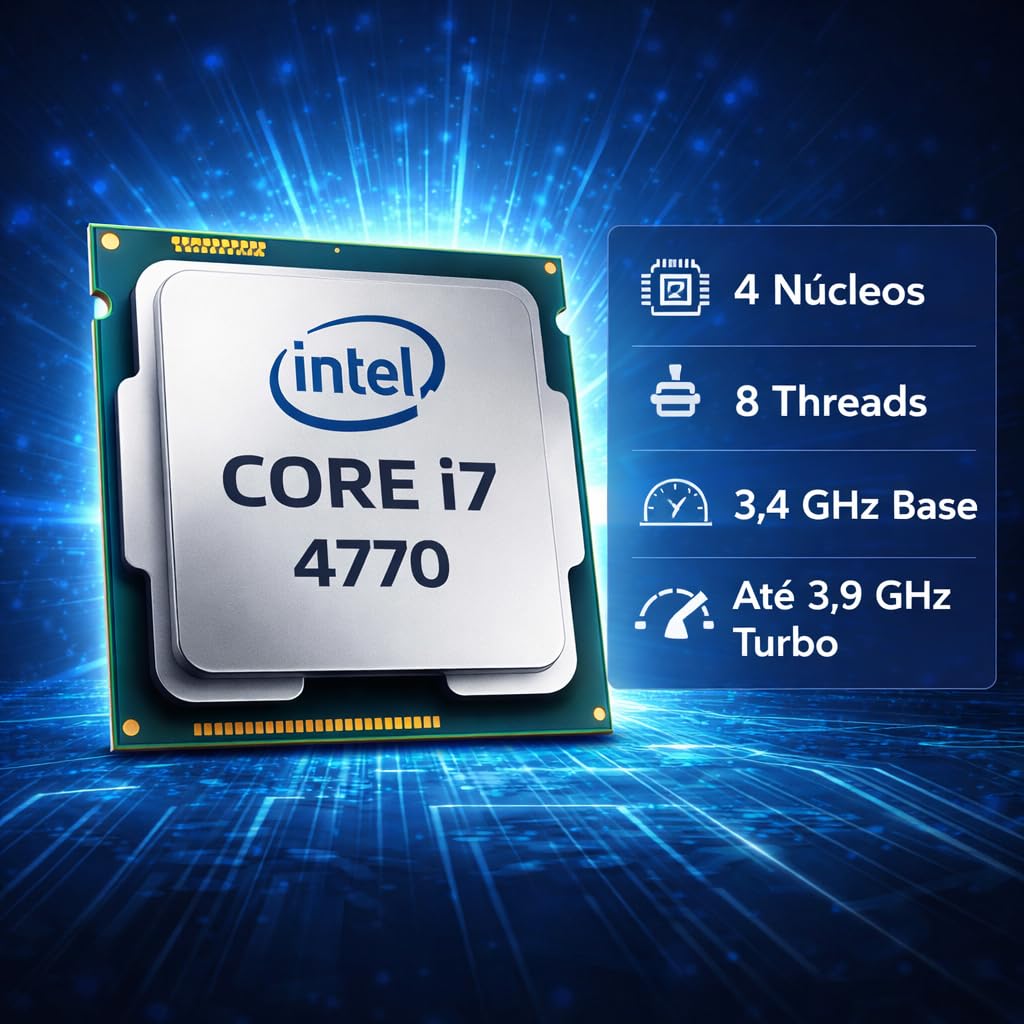 Pc Gamer Intel Core I7 4º 4770 c/ 4 núcleos, Placa de Vídeo