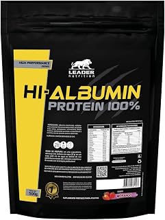 Hi-Albumin Protein 100% Pure - 500G Refil Morango - Leader Nutrition