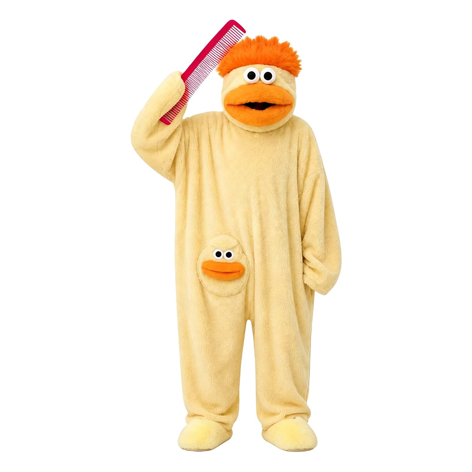 Funny Silly Onesie Kids Halloween Costume Hooded Jumpsuit Big Mouth Monster Funny Silly Onesie Kids Halloween Costume Hooded Jumpsuit Big Mouth Monster (A-4-Yellow, 4-5 Years) — image 1