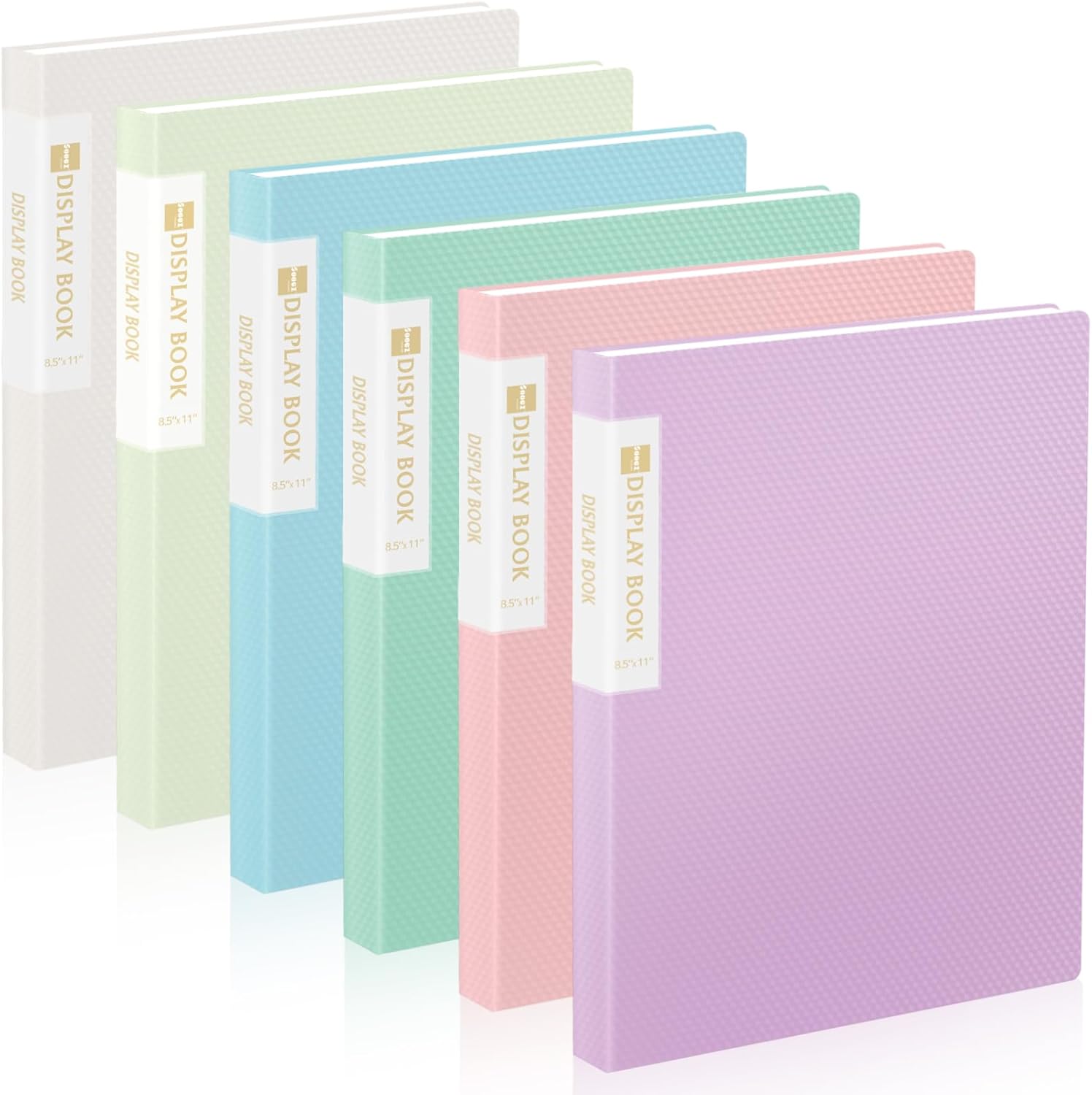 6 Pack Binder with Plastic Sleeves 18-Pocket, Displays 36 Pages, Sooez 8.5x11 Presentation Folders with Clear Sheet Protectors, Art Portfolio Binder for Certificate & Office Project Folder