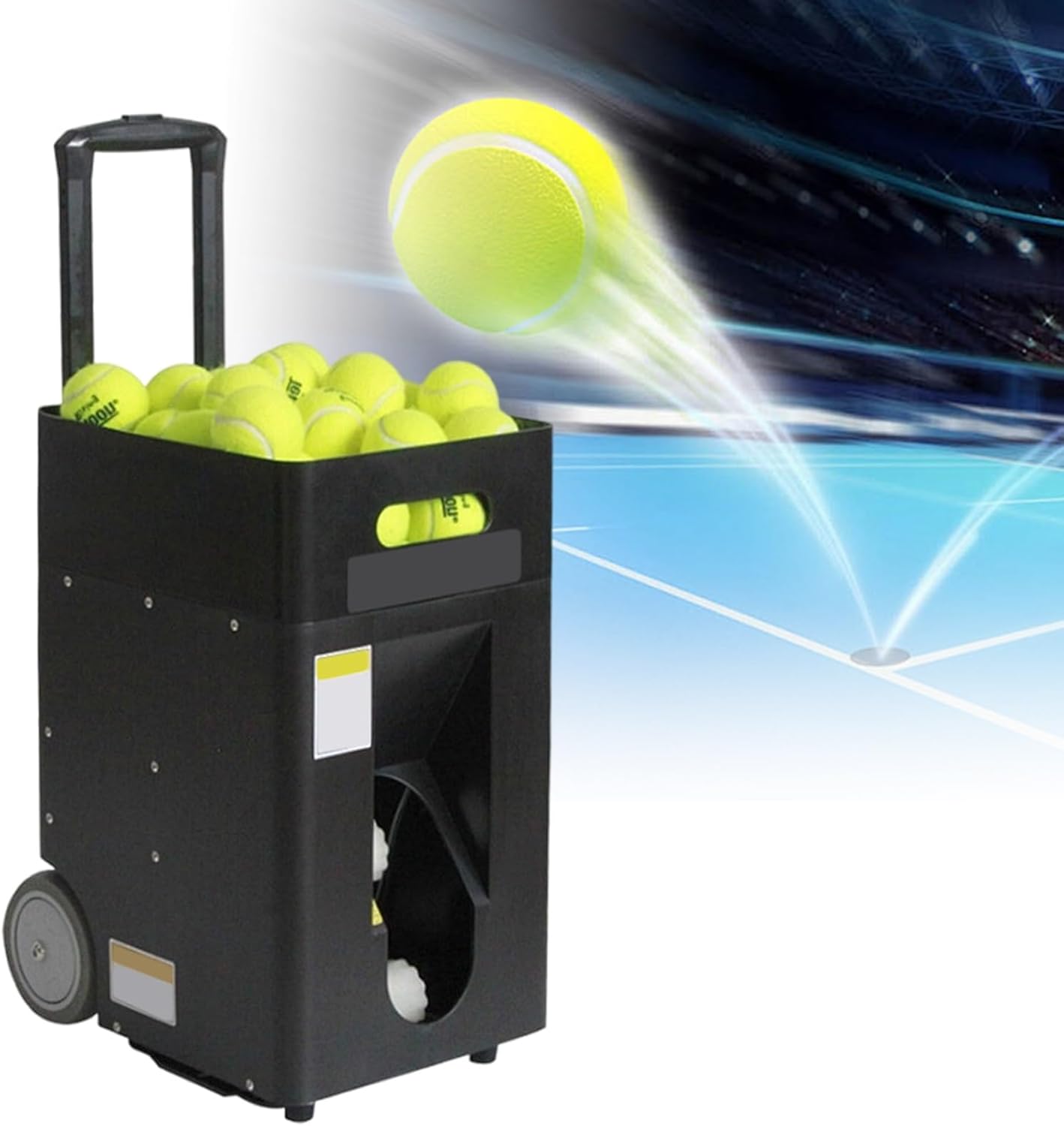 Tennis Ball Machine for Beginners, 1.8–10 sec/Ball, 60km/h (37.3mph), Tennis Machine, APP & Remote-Controlled, 50 Ball Capacity, Great for Training Adults, Children