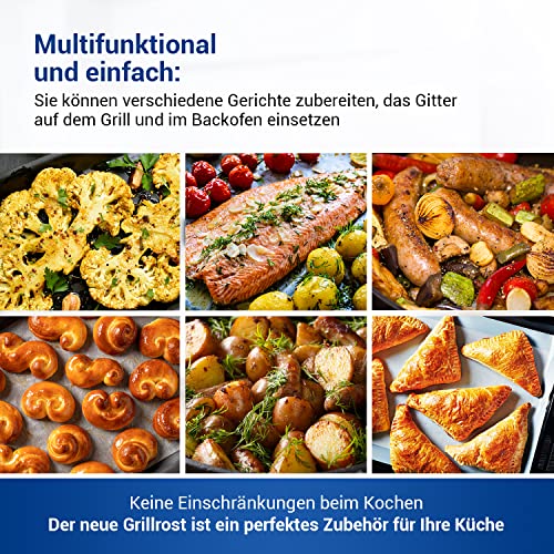 VIOKS Backofen Gitterrost Ausziehbar 350/520mm x 320 mm Grillrost Edelstahl Backofenrost Verstellbar, Gitterrost für Backofen und Herd, Ofen Gitter