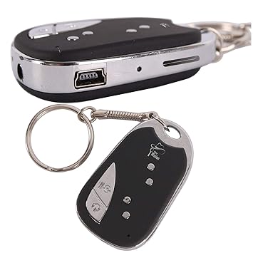Spy Mission Wired HD Sound Quality 720 x 480 Resolution Audio/Video Recording, While Recording No Light Flashes, 32GB Memory Supportable HD Spy Keychain Security Camera