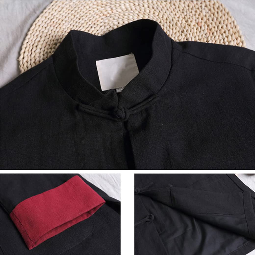 Giacca Uniforme di Cotone Tai chiude per Piumino da Uomo Hanfu Vestiti di Arti Marziali Cinesi Tradizionali Kung fuform Grey-M