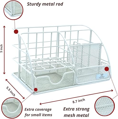 Miniatura 2 de The Darcy Company Organizador de escritorio para mujer, de malla, todo en uno, para suministros de oficina y accesorios, almacenamiento estético,