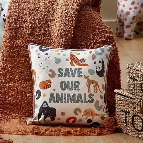 Coussin Wildlife Save Our Animals fini les coussins plats qui s'affaissent