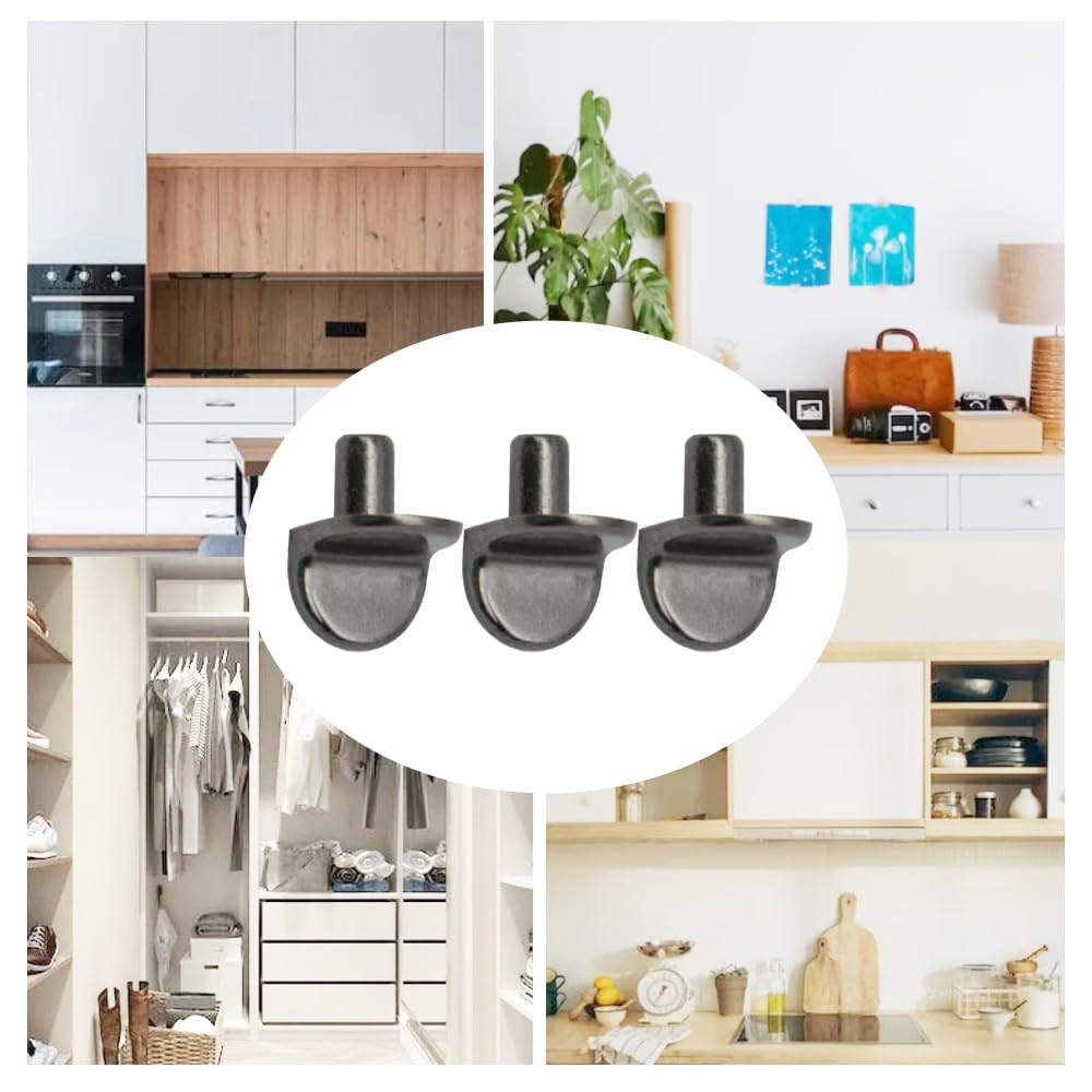 50Pcs Cabinet Shelf Pegs 5mm Shelf Support Pegs for Shelves L Shaped Shelf Pins Metal Shelf Bracket Pegs for Bookcase,Kitchen Cupboard (TJ-XL/Gun Black) — Amazon image 4