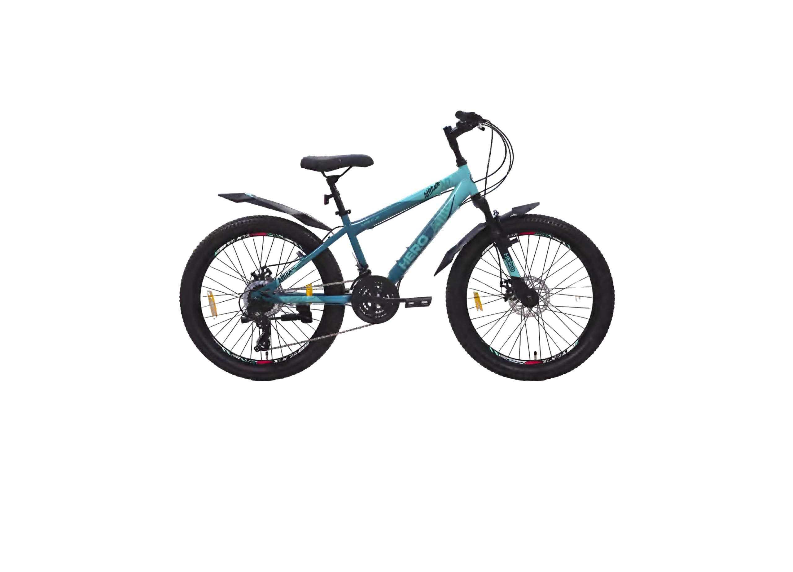 Hero Attitude 21-Speed Bicycle with Dual Disc Brake | Ideal for Ages 9-12 - (Blue) (24T)-image-24