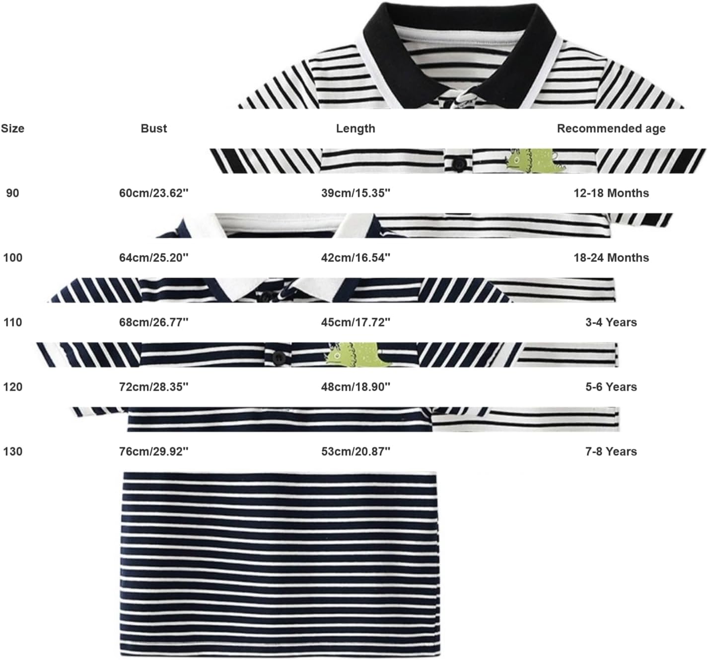 Toddler Boys Striped Polo Shirt Cute Graphic Button up Collared Neck Golf T Shirts Color Block Short Sleeve School