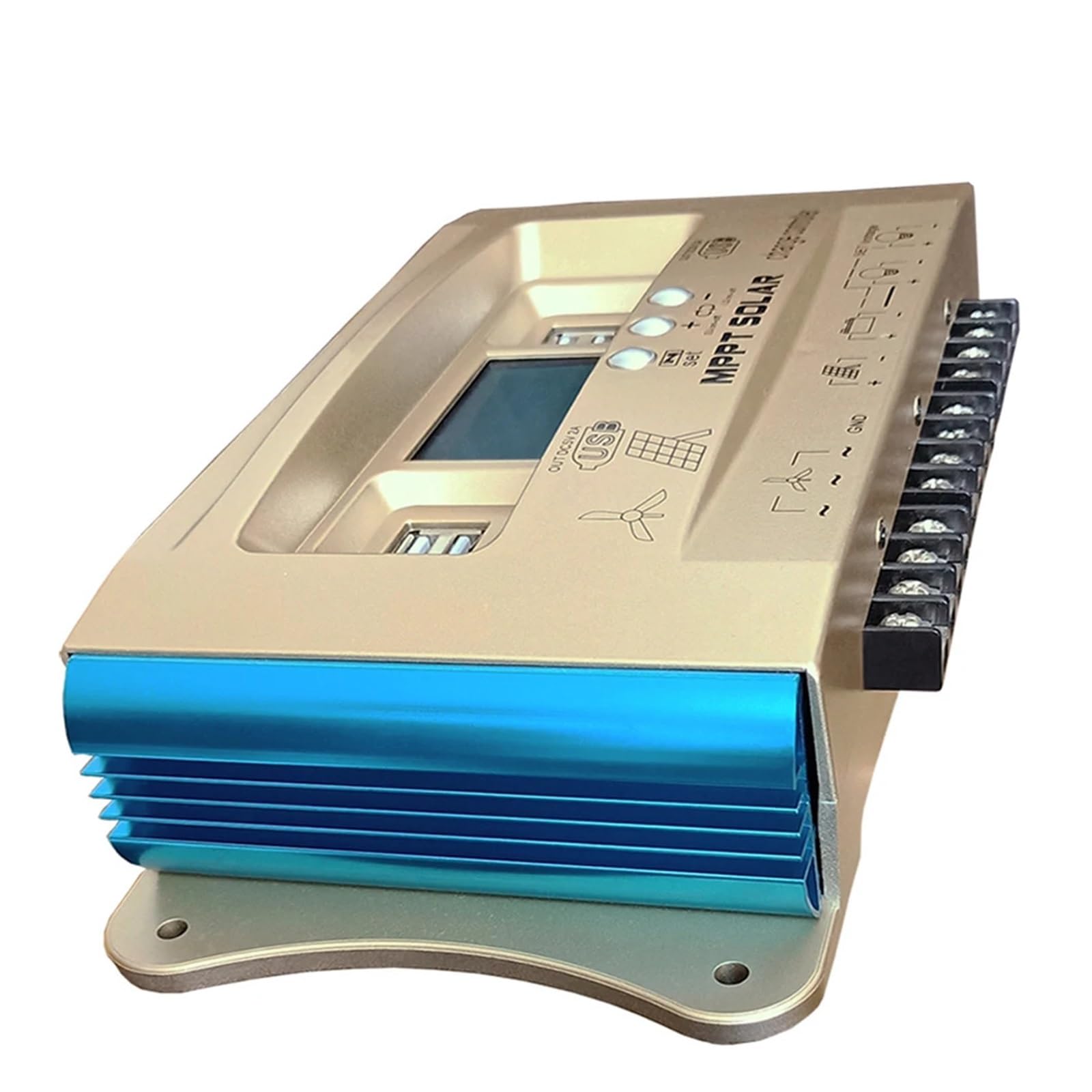 Regolatore di Carica Pannello Solare, Regolatore di Carbone Ibrido Solare Eolico 40A 60A 100A Dual USB Char Regolatore di Ibrido Eolico-Solare Regolatore di Carbone MPPT(100A)