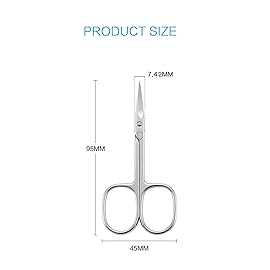 LIVINGO Premium Manicure Scissors Multi-purpose Stainless Steel Cuticle Pedicure Beauty Grooming Kit for Nail, Eyebrow, Eyelash, Dry Skin Curved Blade 3.5 inch