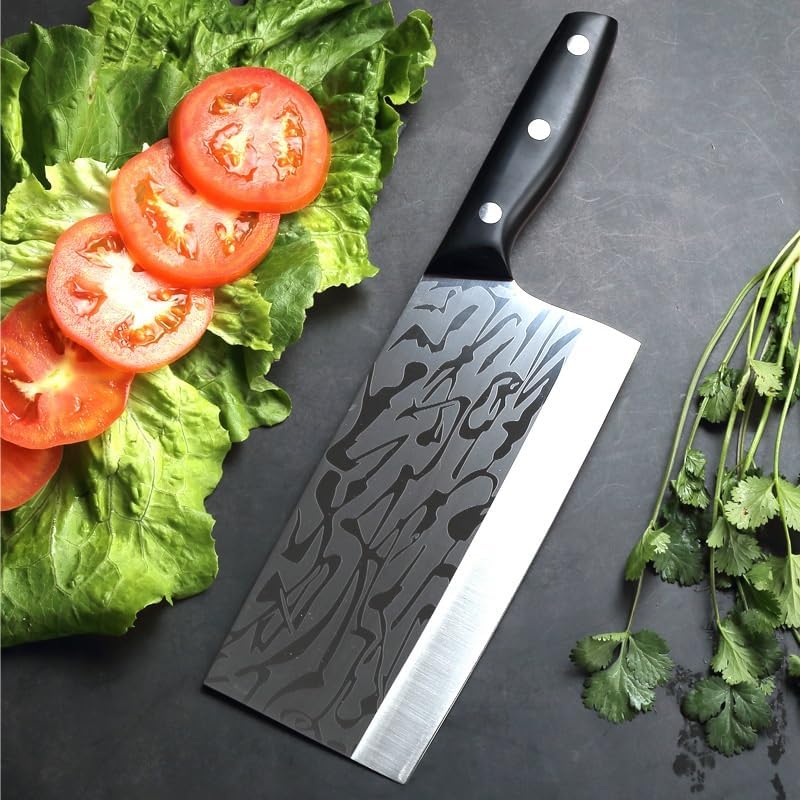 DAXXIN Meat Cleaver,Cleaver Knife, Kitchen Knife 8 Inch Chinese Chef Knife Meat Slicing Knife Stainless Steel Cleaver Knife