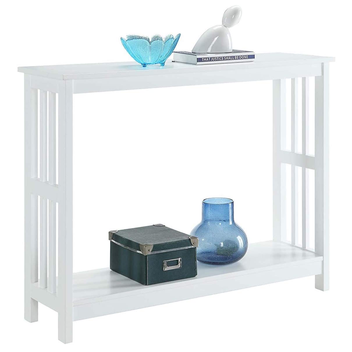 Convenience Concepts Mission Console Table with Shelf, White