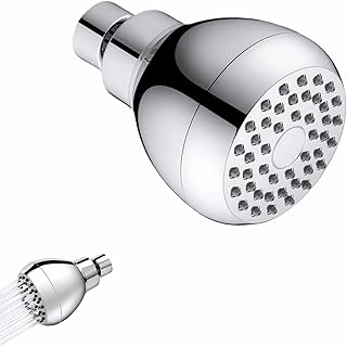High Pressure Shower Head with 45 Self-Cleaning Nozzles, 360° Brass Ball Joint, Anti-Clogging & Leakproof, Powerful Jet for Low Water Pressure, SPA Rainfall Experience
