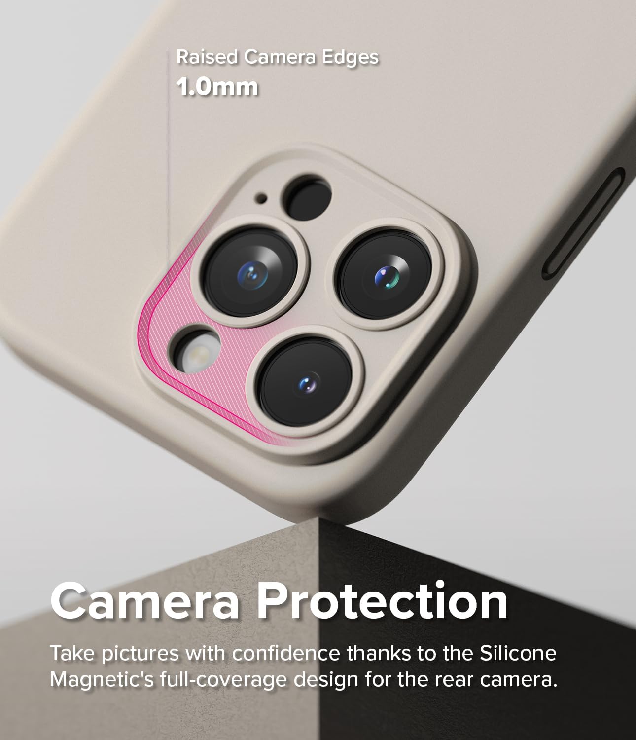 Ringke Silicone Magnetic [Compatible with MagSafe] Designed for iPhone 15 Pro Case, Feels Velvety Lightweight Slim Cute Soft Phone Cover for Women, Men - Stone