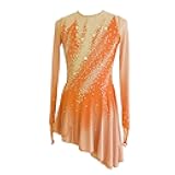 Figure Skating Dress Elegant Girl's Long Sleeves Handmade Diamond Competition Danceplace