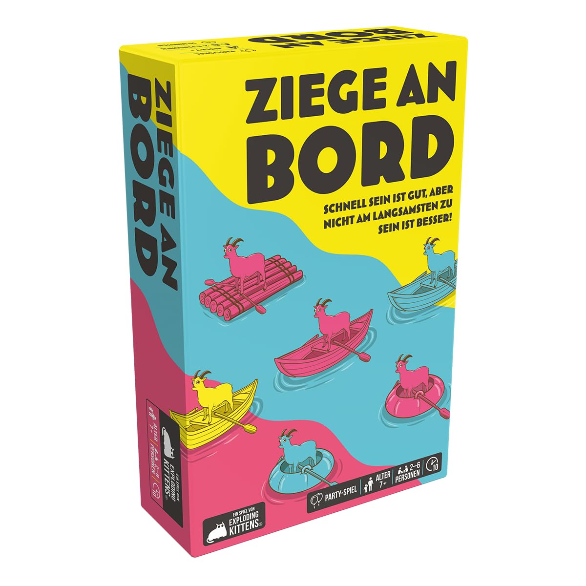 Exploding Kittens, Ziege an Bord, Partyspiel, 2-6 Spieler, 7+ Jahre, 10 Minuten, Deutsch