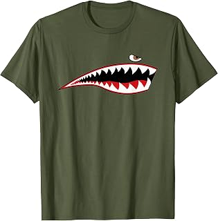 Shark Teeth P-40 Warhawk Nose Art WWII WW2 Airplane Vintage T-Shirt