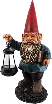 World Of Wonders Garden Gnome Holding Lantern Statue