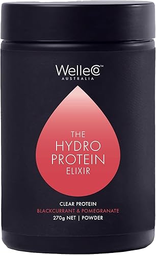 WelleCo HydroProtein Elixir, polvo de electrolito de potasio con 0.55 onzas de proteína vegana para energía, cabello saludable, piel y uñas,