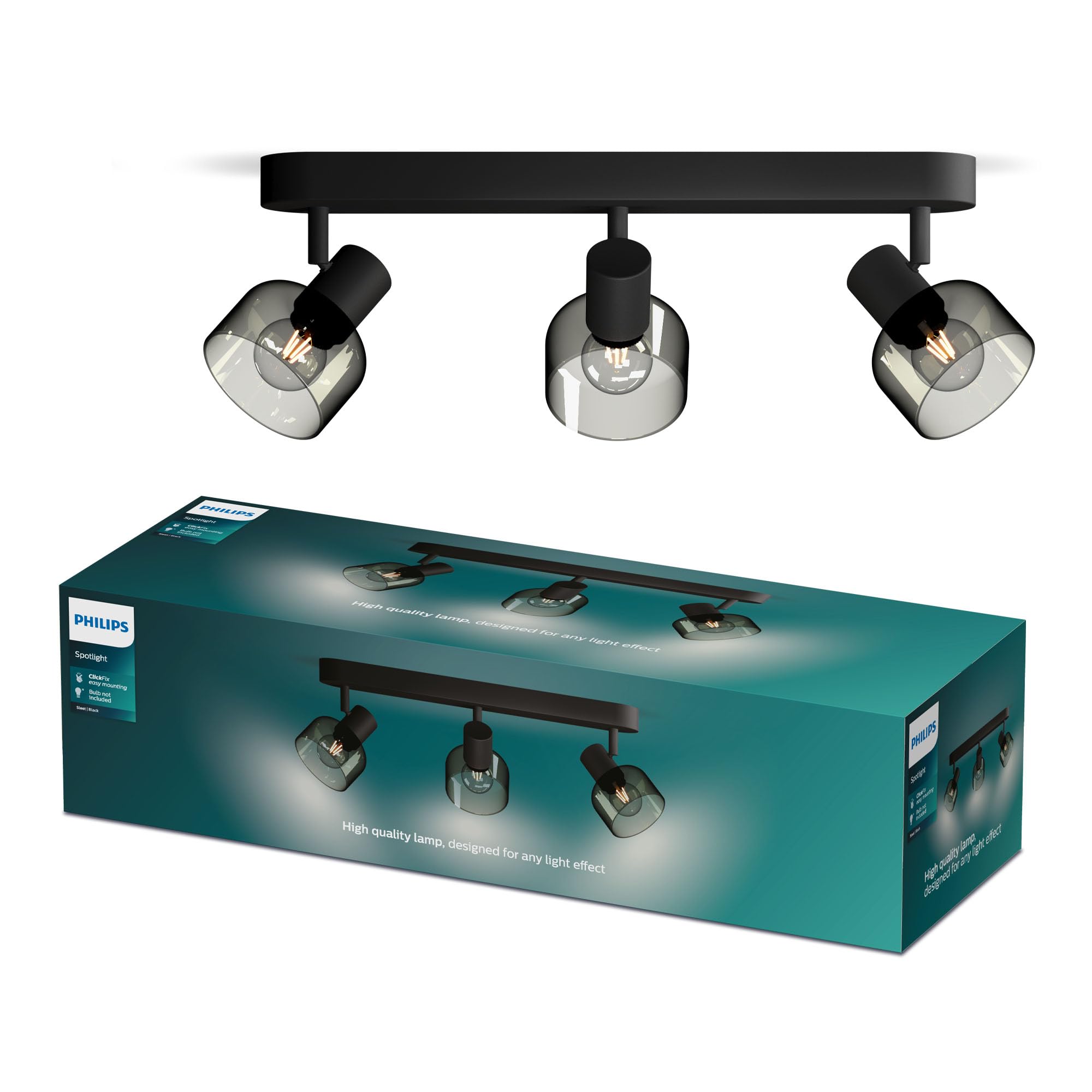 PHILIPS Sleet Spot 3-Head, E14 not Included, Black, IP20