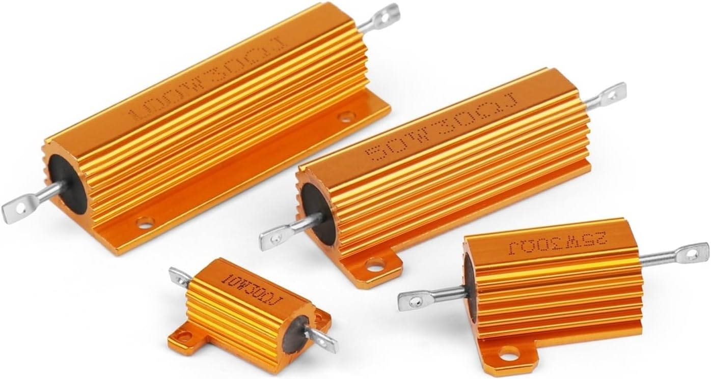 2 PCS 25W 50W 100W Aluminum Power Metal Case Wirewound Resistor RX24 0.01R 0.02R 0.03R 0.05R Ohm Gold Resistor (Size : 50W 0.02R)