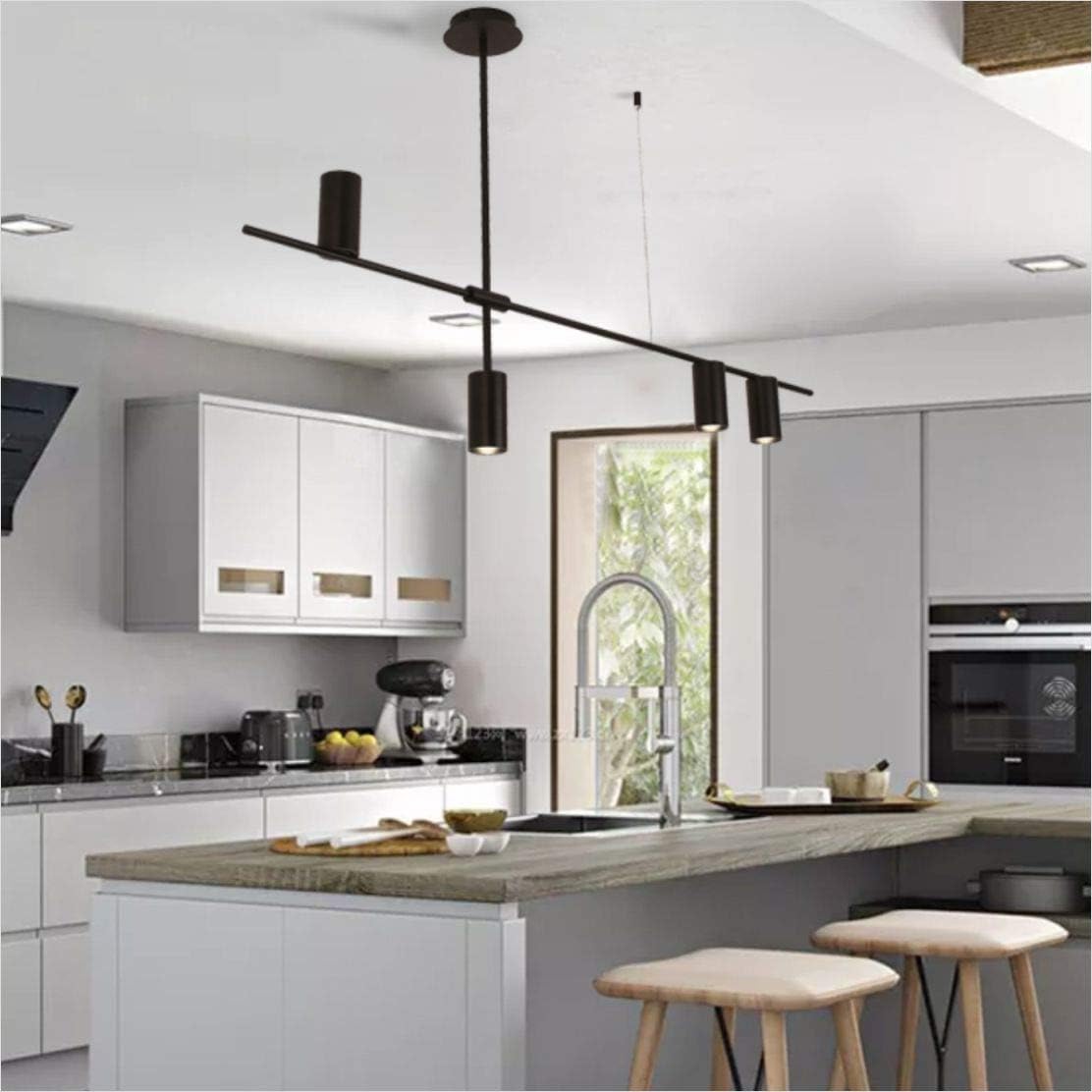 Chеареѕt 🛒 BOKT Nordic Minimalist 4-Light Pendant Light Adjustable Modern Linear Kitchen Island Lighting Black Ceiling Spotlight Fixture for Dinning Room Living Room （Include Bulb）