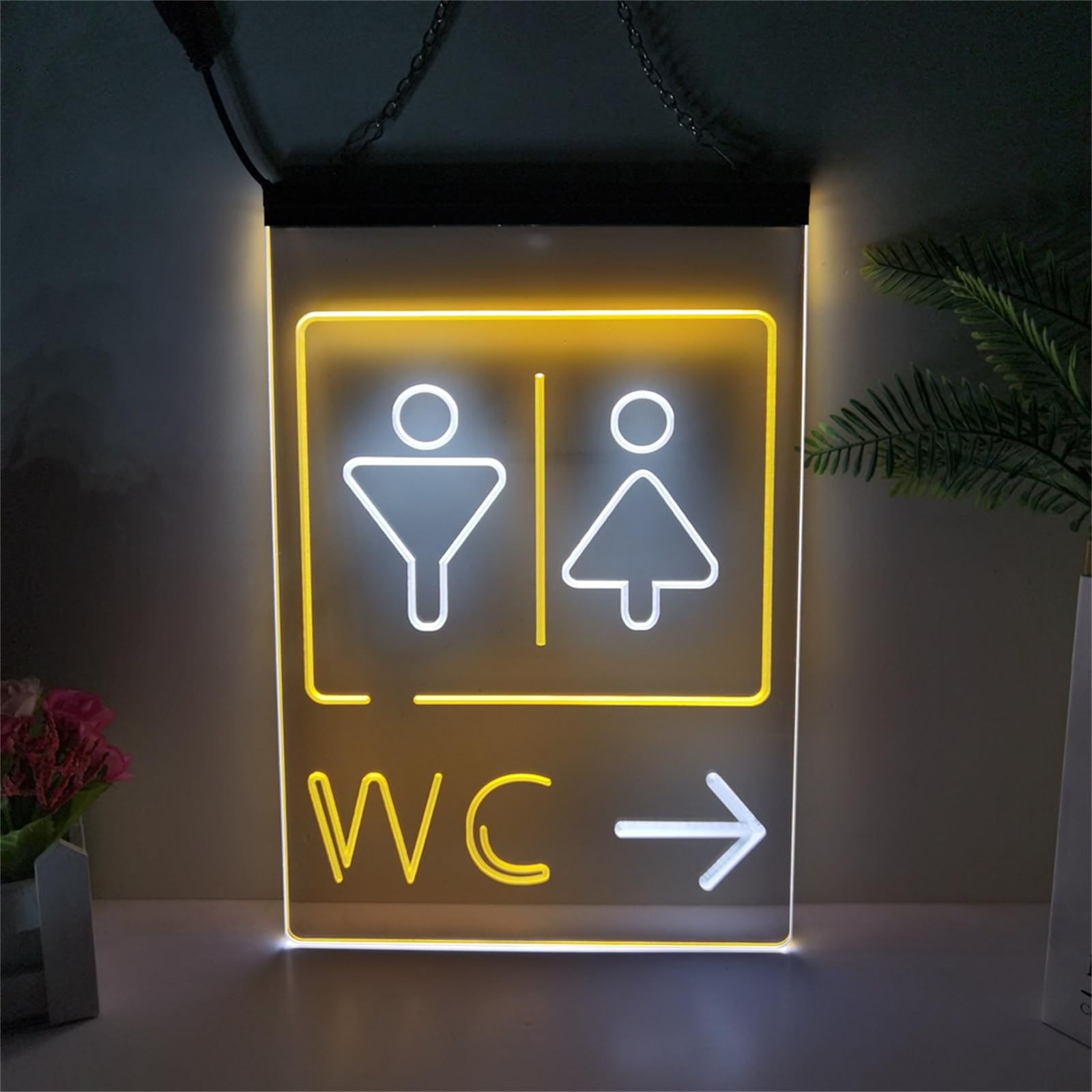 REWIS WC Arrow Point to Right LED Neon Signs