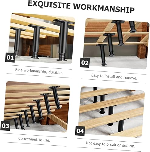 Miniatura 4 de HOMSFOU Marco de soporte de cama, marco de cama, patas centrales, patas centrales, patas de soporte de marco de cama, soporte de marco de cama