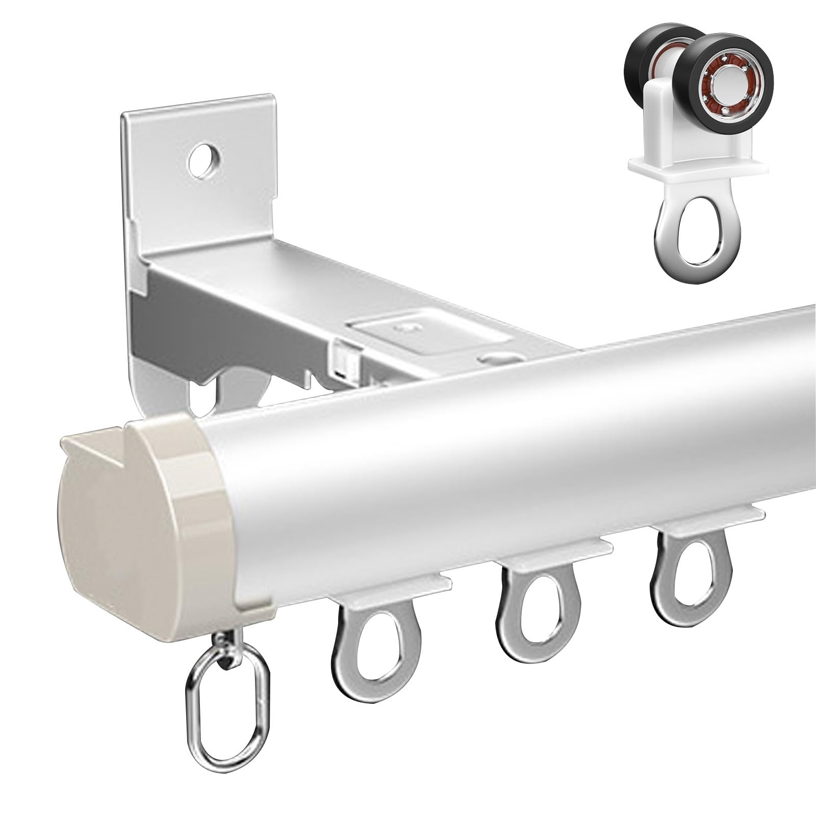 Rails à rideaux en aluminium 2m blanc pour plafond ou mur sans fuite de lumière