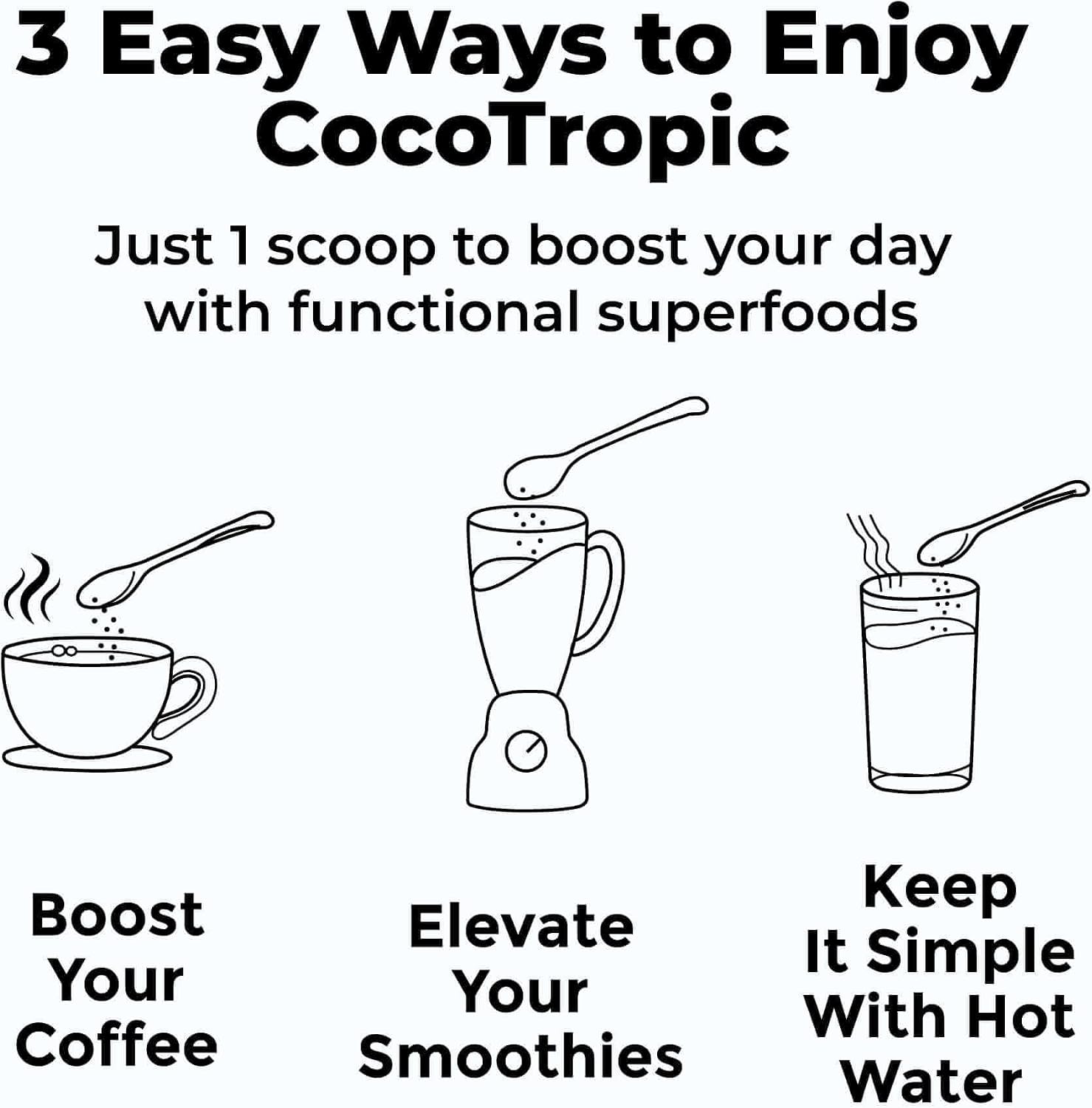 Wild Foods Wild Cocotropic Superfood Powder | Organic Raw Cacao with Reishi Mushroom Powder, Chaga Extract, Raw Maca, & Turmeric | Ground for Easy Brewing | Hot Chocolate Mix | 16 Ounce