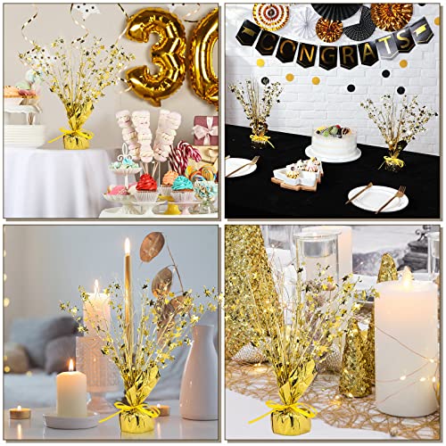 Image of Crowye 3 Pieces Metallic Foil Spray Centerpiece Birthday Table Decoration Star Burst Centerpieces Graduation Table Decor for Birthday 2026 Party Holiday(Gold)