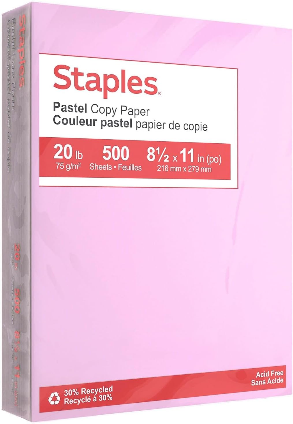Staples Pastel Copy Paper 8.5 x 11 Inch Lilac Color Sheets for Printing and Documents