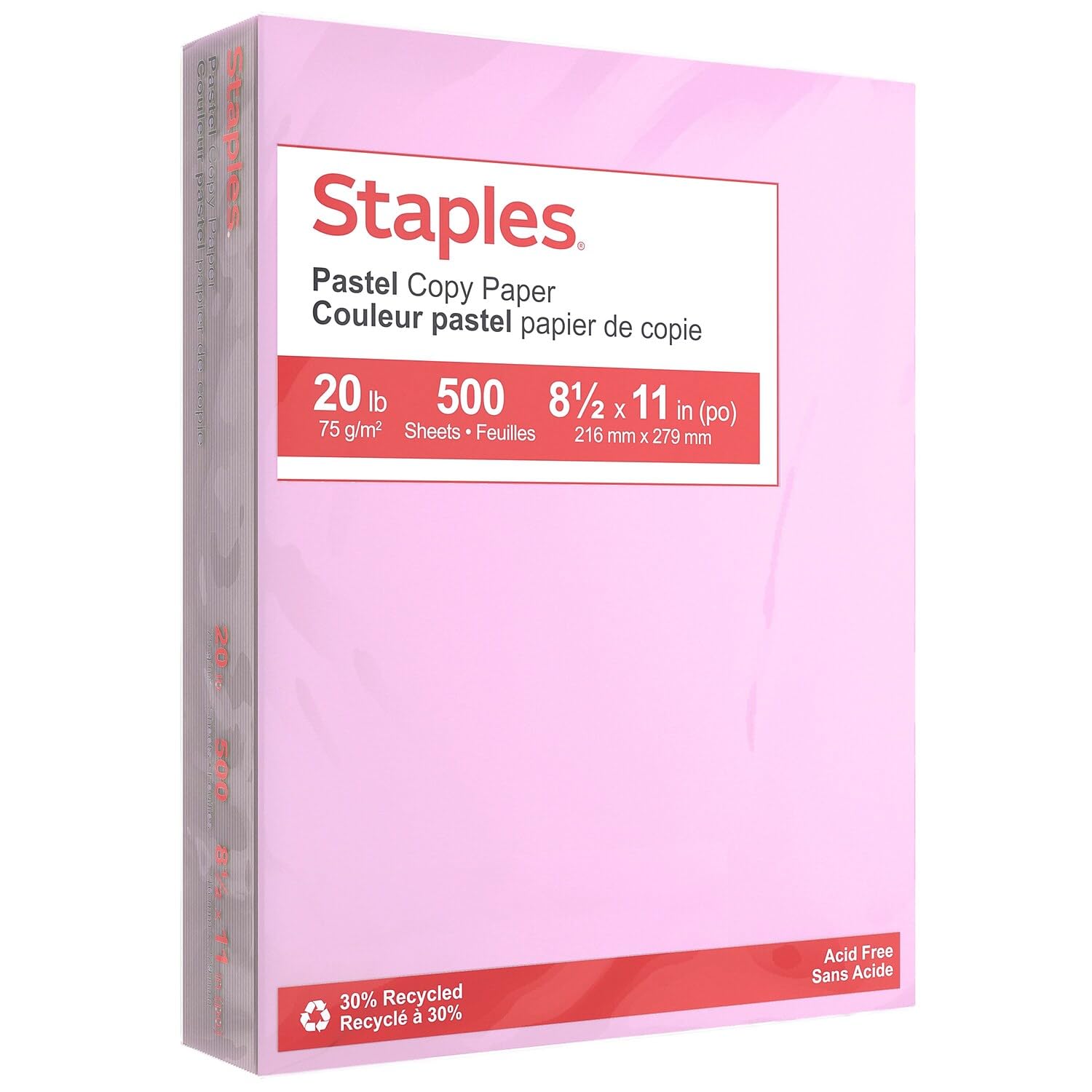 Staples Pastel Copy Paper 8.5 x 11 Inch Lilac Color Sheets for Printing and Documents