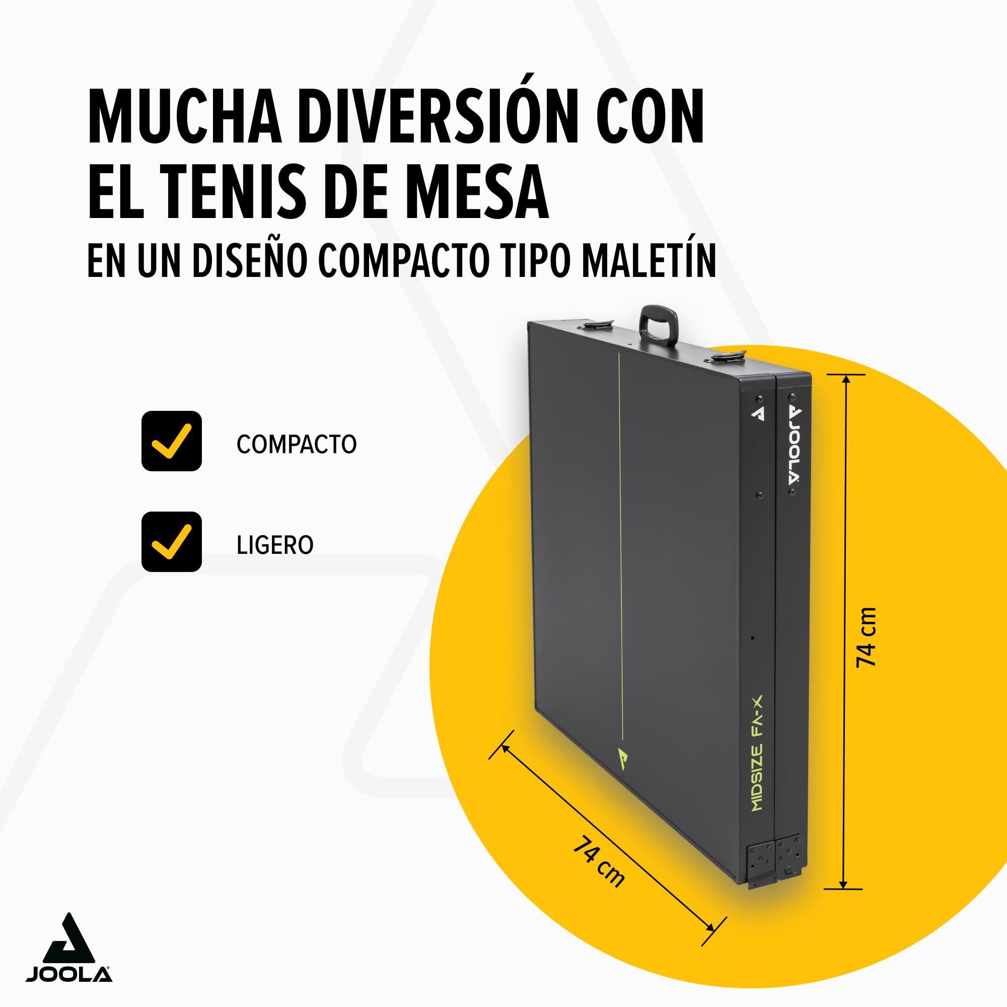 JOOLA Mesa de ping pong de tamaño mediano, mesa de ocio, mesa de ping pong en diseño moderno con red de ping pong