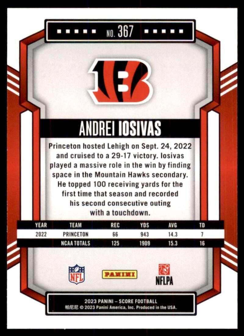 2023 SCORE #367 ANDREI IOSIVAS RC ROOKIE CINCINNATI BENGALS FOOTBALL NFL