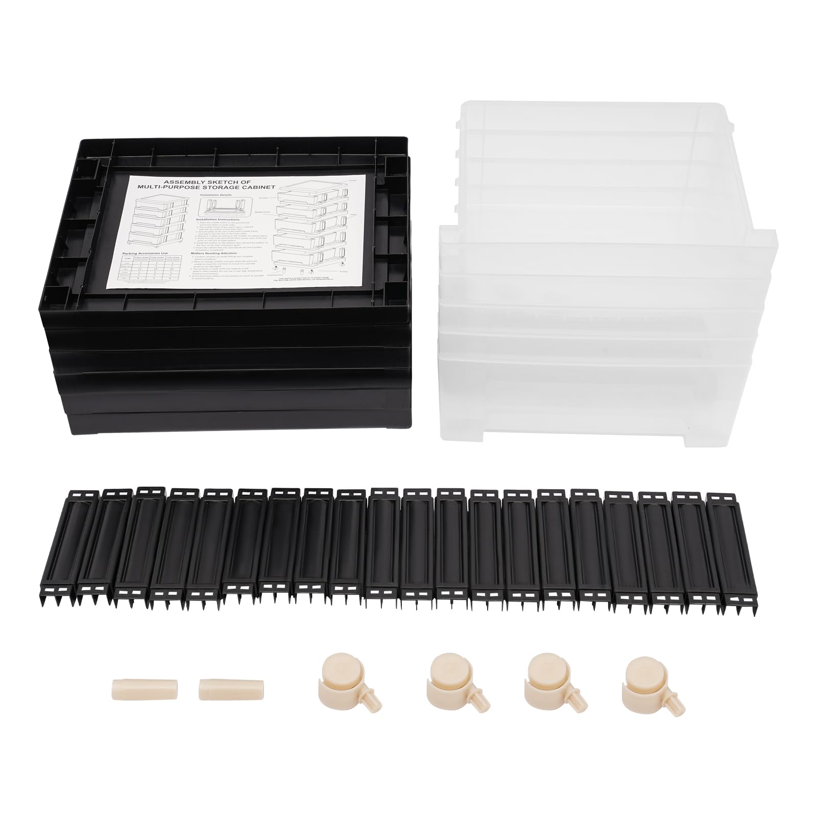 5 cassetti organizer per camera da letto, cassettiera con maniglia, per gioielli, cosmetici, cassetti, ufficio, 40 x 33 x 98 cm, colore nero