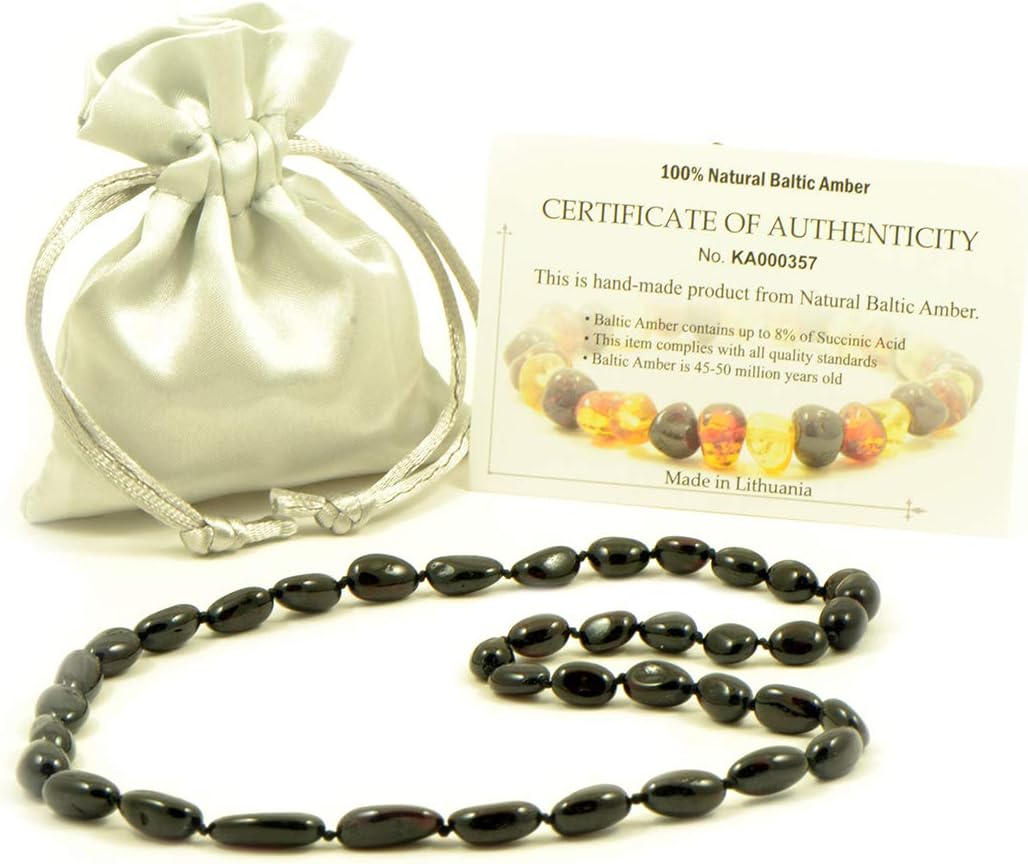 Cherry Olive Polished Baltic Amber Necklace for Adults 50cm – Genuine Amber Beads for Wellness, Pain Relief, Anxiety & Thyroid Support - Image 6