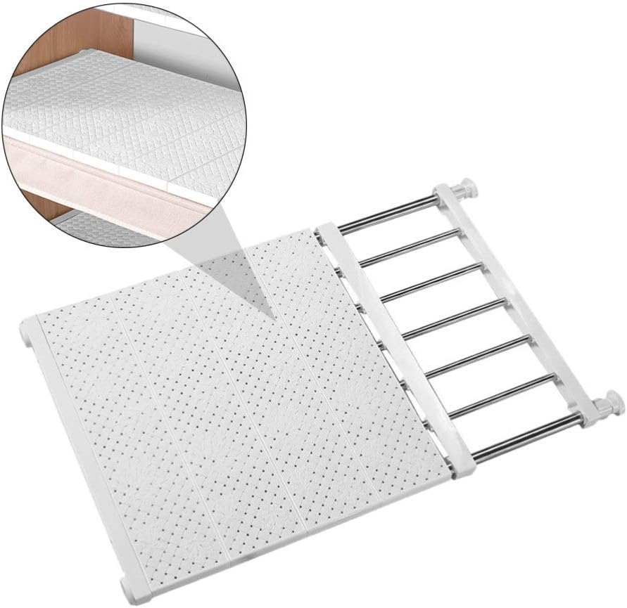 Cabilock 1pc Wardrobe Shelf Divider Multi-Function Closet Organizer for Clothes Shoes Retractable Design White for Space-Saving Storage