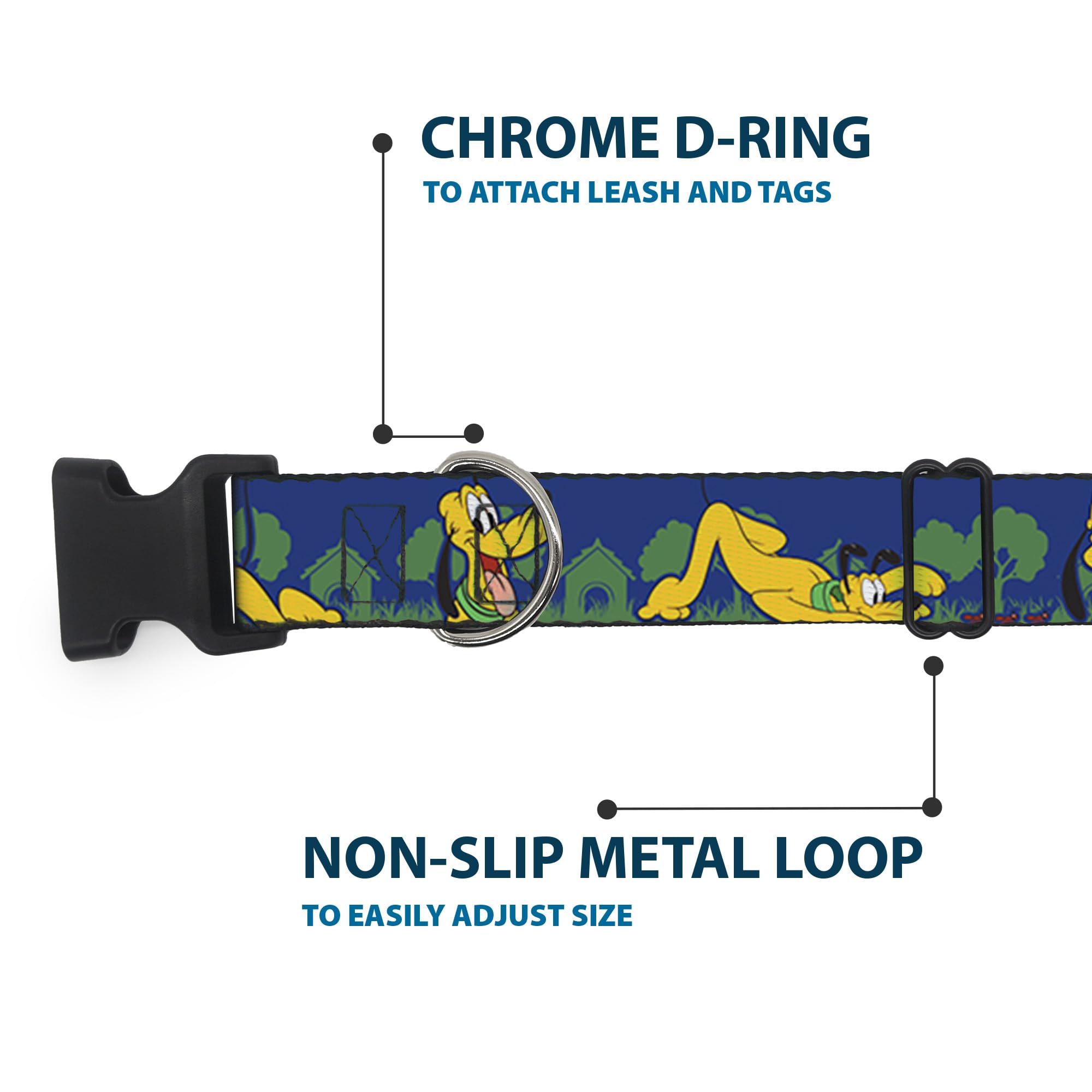 Buckle Down Pluto Hundeleine – 6 Fuß (ca. 1,8 M), Disney-lizenziert, Aus Robustem Polyester, Mit Karabiner
