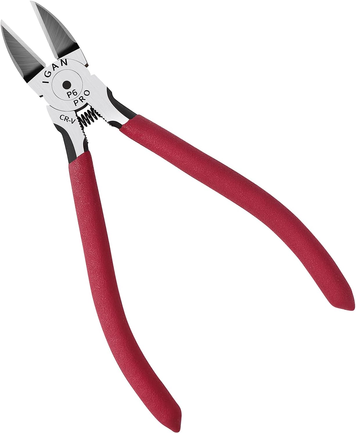 P6 Wire Flush Cutters, 6-inch Ultra Sharp and Precision Side Cutter Clippers with Longer Flush Cutting Edge, Spring-loaded, Ideal Wire Snips for Handmade and Any Clean Cut Needs
