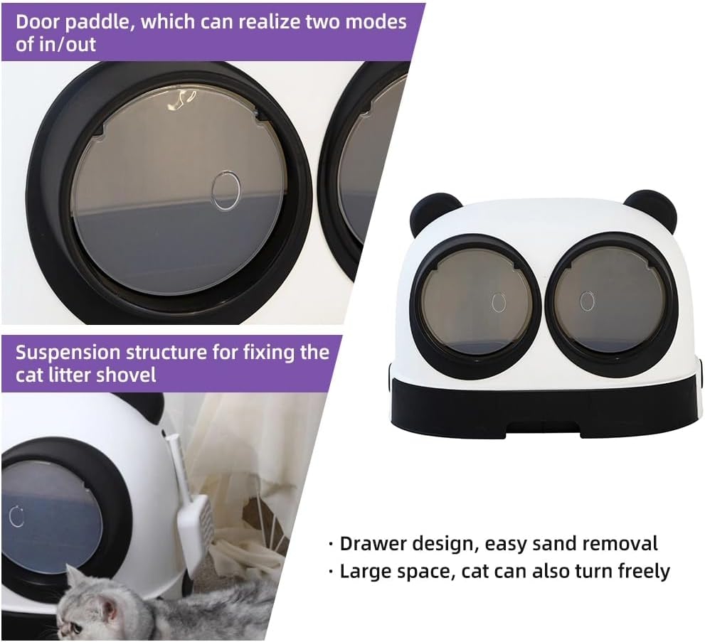 Front-Entry Cat Litter Box Enclosed Comes with Litter Scoop and Litter Mat, Two-Way Door and Plastic Cat Toilet with Drawer Pan Anti-Splashing Litter Box 21inch *17.2inch *15.3inch