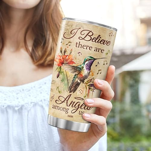 Miniatura 5 de Vaso de café de colibrí, taza de viaje grande con tapa, regalos de cumpleaños para mujeres, mamá, abuela, taza aislada para bebidas calientes y