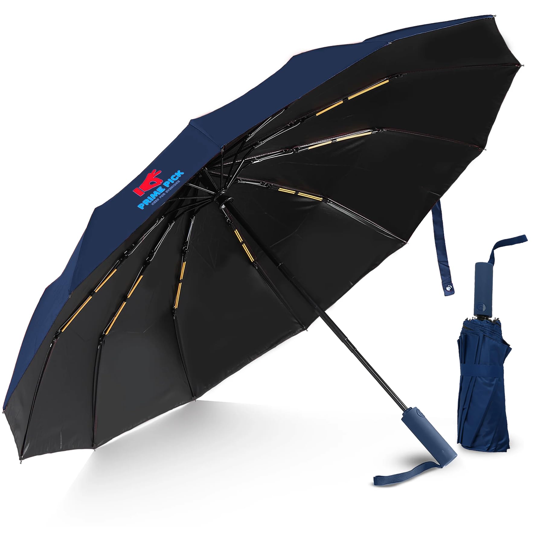 PRIME PICK Portable Travel Umbrella - Umbrellas for Rain Windproof, Strong Compact & Easy Auto Open/Close for Single Use Umbrella for Wind and Rain, Perfect Car Umbrella for Men & Women-image-19