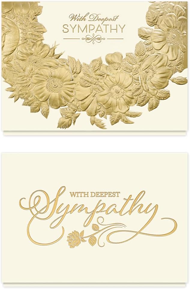 The Gallery Collection - Sympathy Cards Assortment Box (35 Cards), Foil & Embossing (Sympathy Formal)