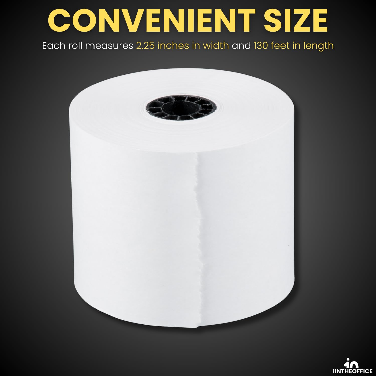 1InTheOffice Aggiunta macchina/rotolo calcolatrice, 7,3 kg, nucleo 1/2", 2-1/4" x 150 piedi, bianco (6)