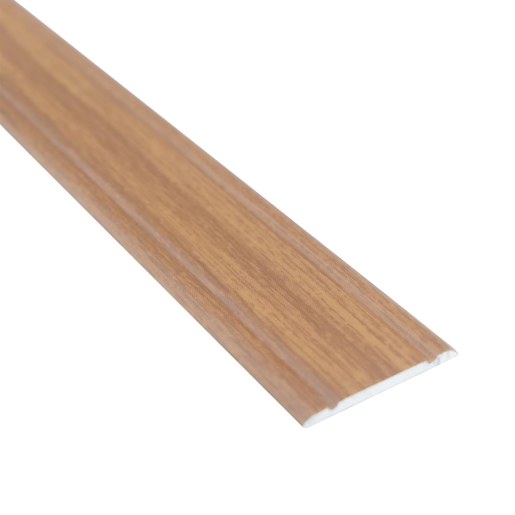 IANPAV Flat Self-Adhesive Wood Effect Aluminium Door Floor Edging Bar Strip Trim Threshold 930 x 30mm A02, Amber Oak