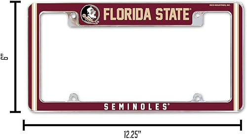 Miniatura 44 de Rico Industries NCAA Classic 12" x 6" Chrome All Over Automotive License Plate Frame for Car/Truck/SUV