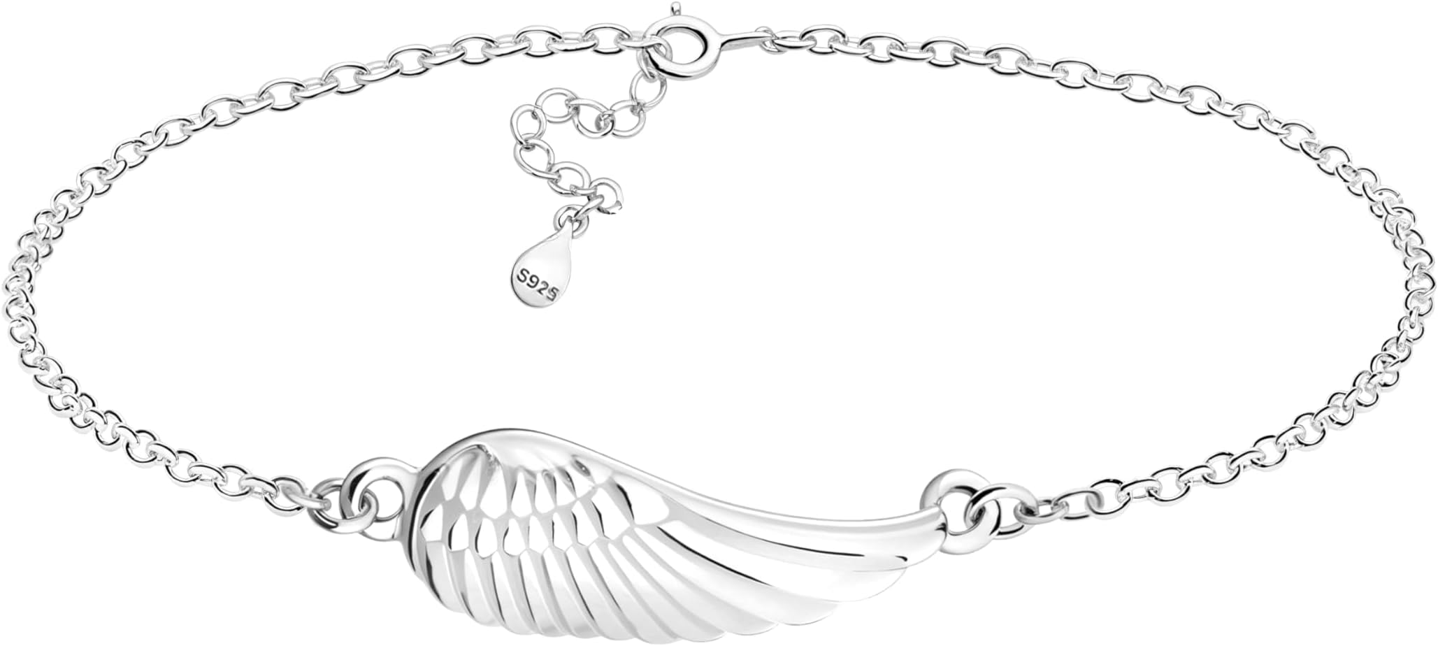 – Women's Bracelet 925 Silver - Feather Pendant