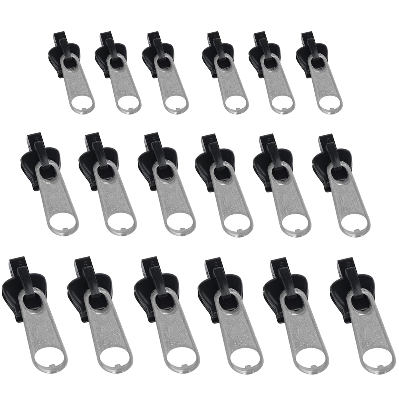 MUNSKT 18pcs Fix Zip Puller Replacement, Zipper Repair Kit ，Instant Zippy Fix Fastener 3 Sizes, Zips Pulls for Jacket Coat Pants Clothes Backpacks Suitcase